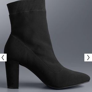 Vera Wang Persimmon Sock Boot Heels